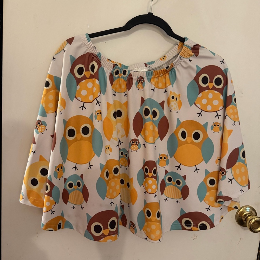 Colorful Owl Print Women's Skirt